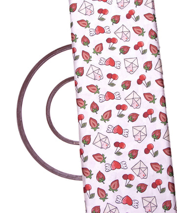 White Colour Kids Print Satin Fabric